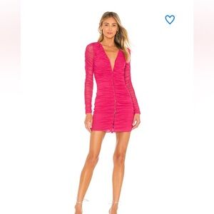 Brand new Revolve pink party dress. Heidi Ruched Mini Dress in Pink SUPERDOWN.